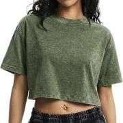 Women’s Loose Fit Acid Wash Cropped Short Sleeve T-Shirt