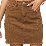 Women’s High Waisted Seam Stitched Denim Skirt