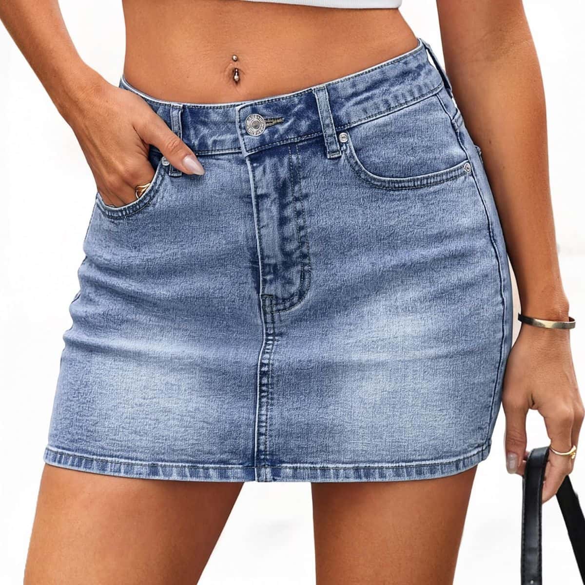 Women’s Y2K Low Rise Denim Mini Skirt