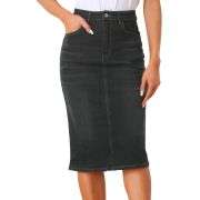 Women’s High Waisted Midi Denim Skirt