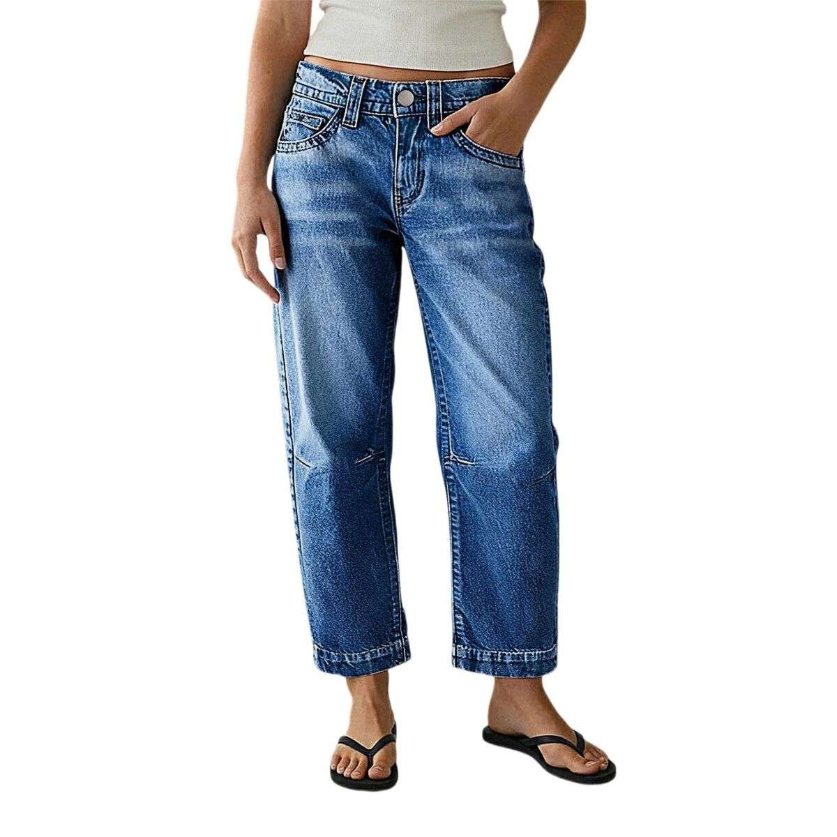 Women’s Mid Rise Straight Leg Ankle Length Jeans