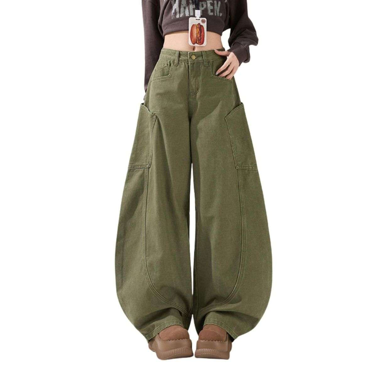 Women’s High Rise Barrel Leg Loose Fit Jeans