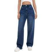 Women’s High Rise Loose Straight Wide Leg Jeans