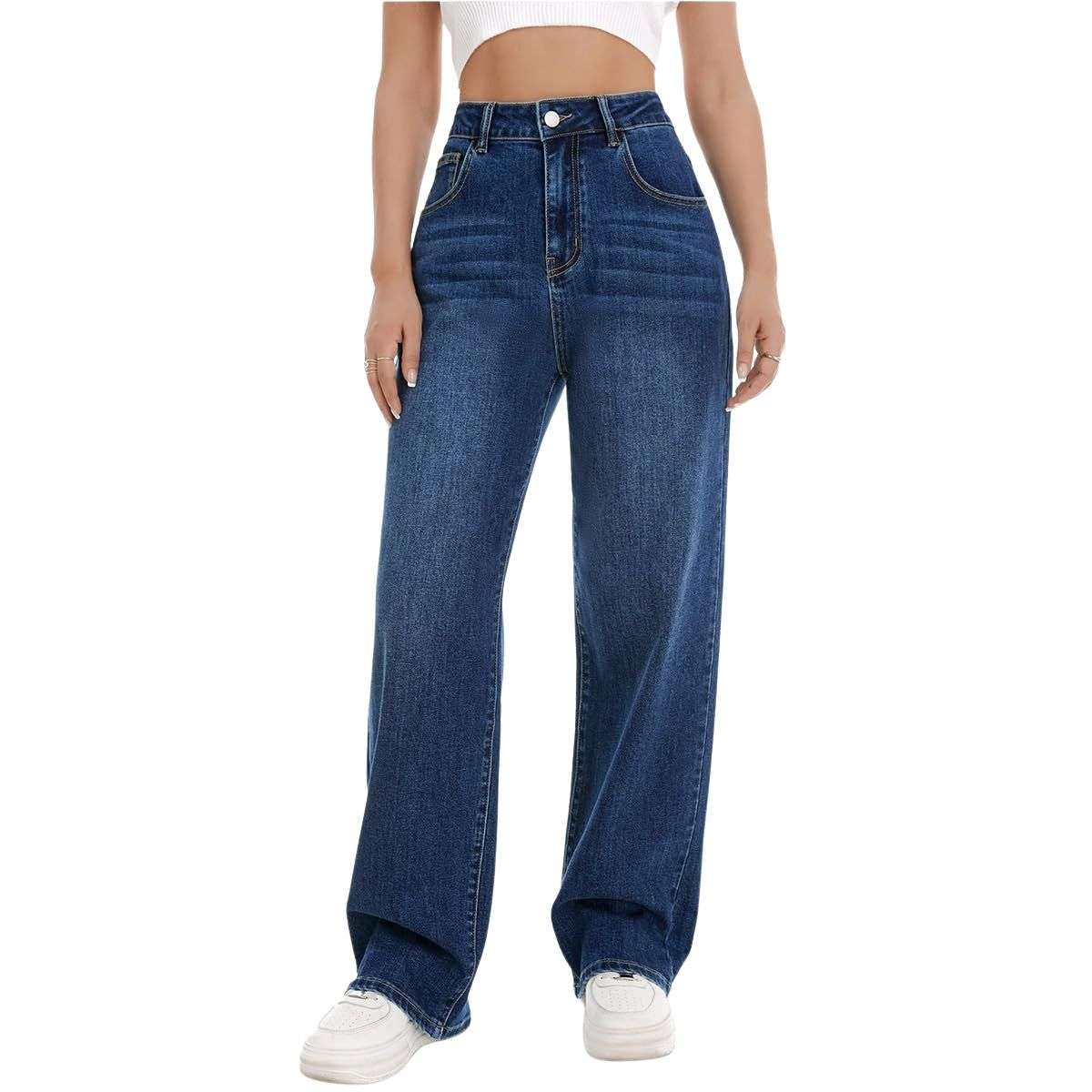 Women’s High Rise Loose Straight Wide Leg Jeans
