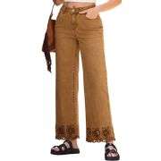 Women’s Embroidered Stretch Wide Leg Jeans