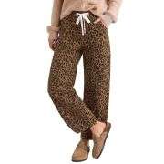 Women’s High Rise Leopard Print Wide Barrel Leg Jeans