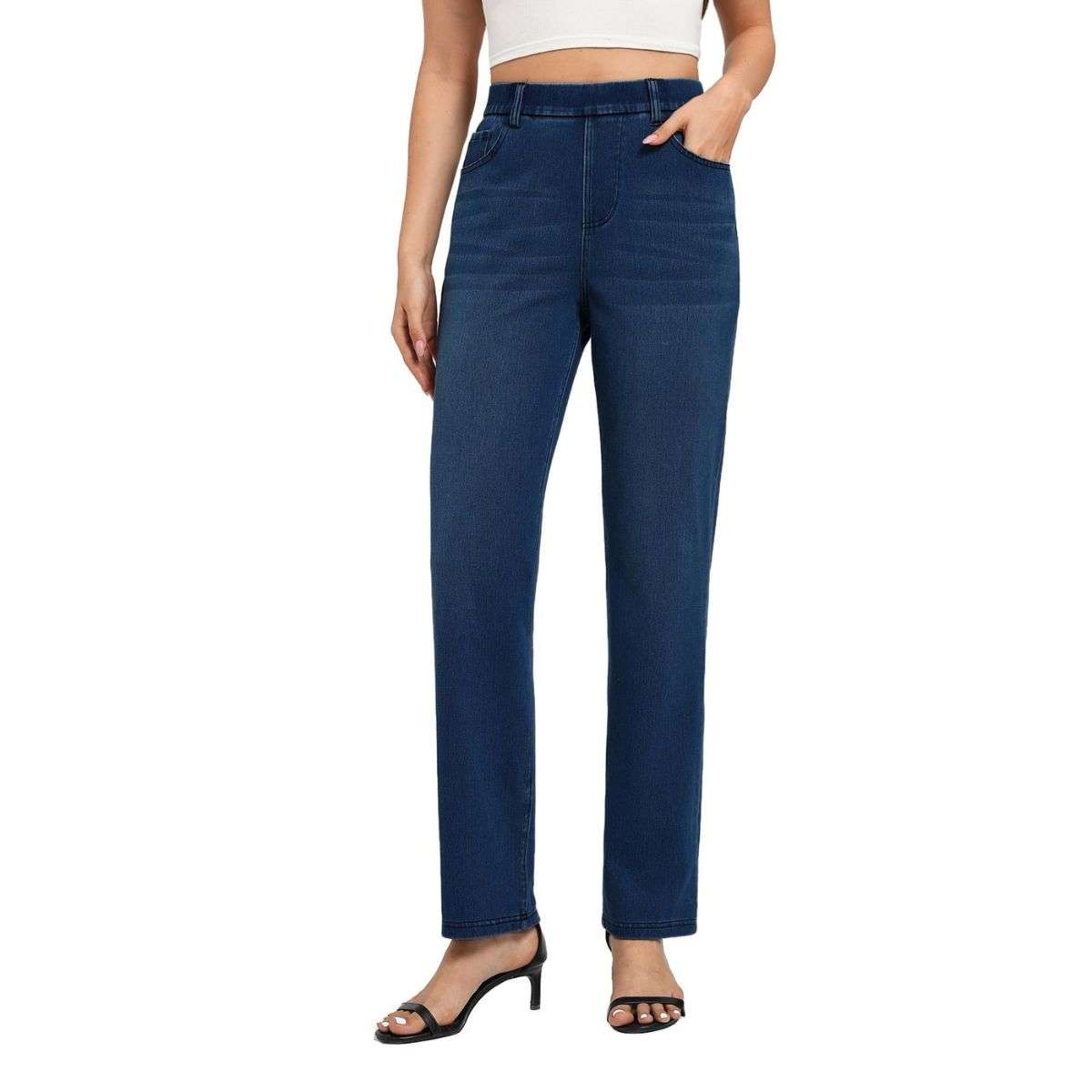 Women’s High Rise Stretch Straight Leg Jeans