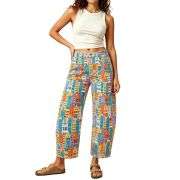 Women’s Mid Rise Printed Loose Barrel Leg Jeans