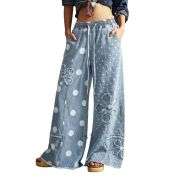 Women’s Y2K Boho Loose Wide Leg Jeans