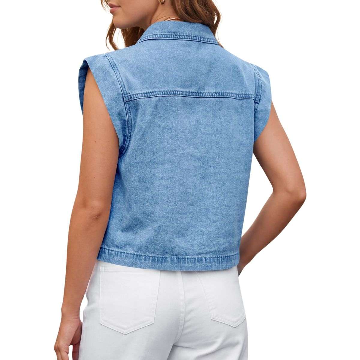 Women’s Zip Up Denim Vest