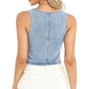 Women’s Square Neck Denim Vest