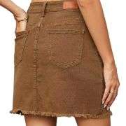 Women’s High Waisted Seam Stitched Denim Skirt