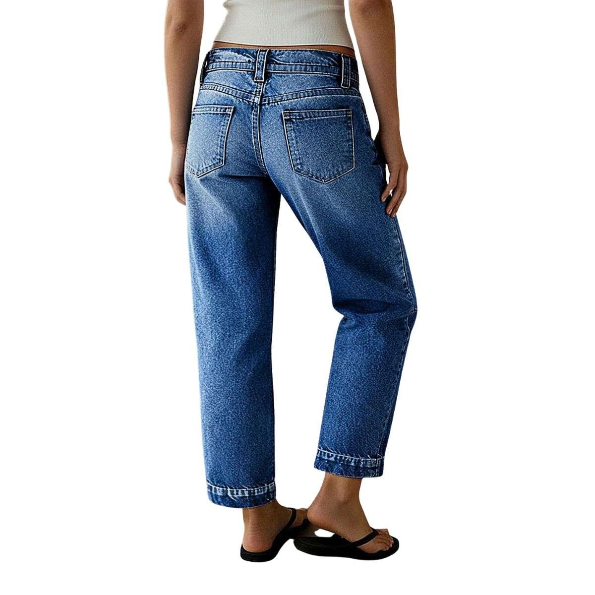 Women’s Mid Rise Straight Leg Ankle Length Jeans