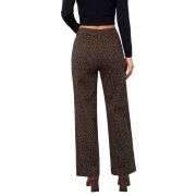 Women’s High Rise Wide Leg Stretch Leopard Print Ankle Jeans