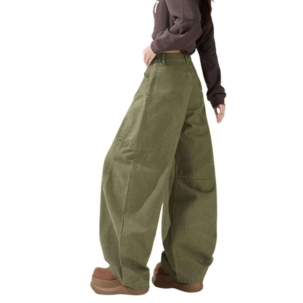 Women’s High Rise Barrel Leg Loose Fit Jeans