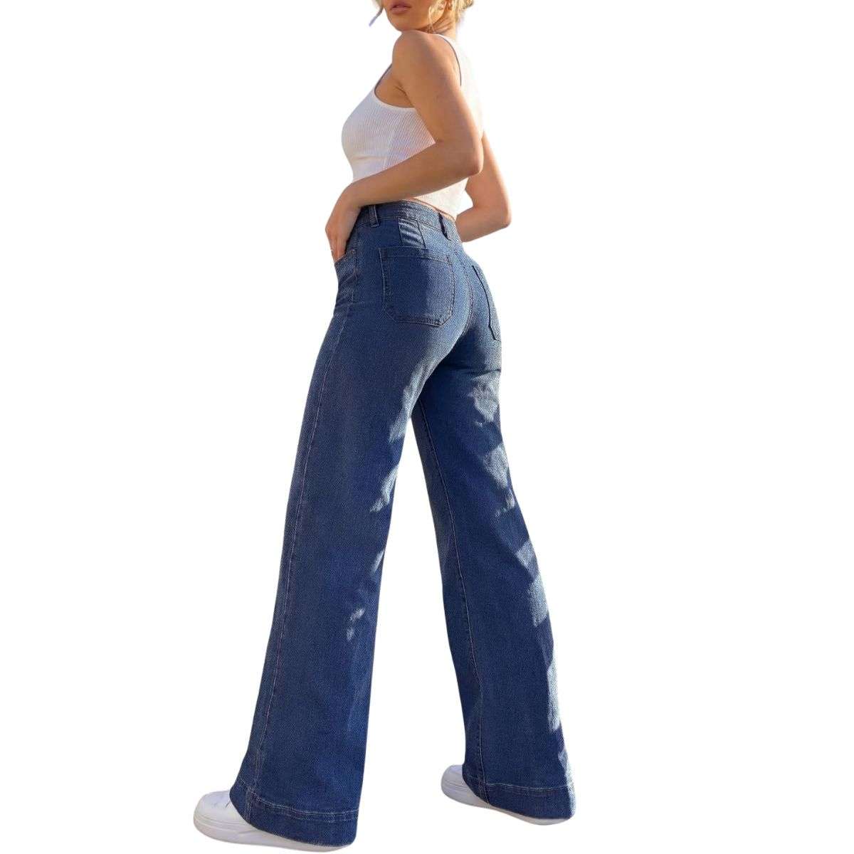 Women’s High Rise Stretch Straight Wide Leg Jeans
