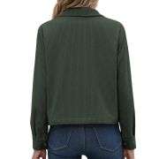 Women’s Fashion Cropped Corduroy Collared Long Sleeve Jacket