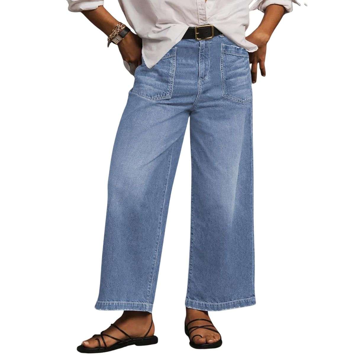 Plus Size Women’s High Waisted Wide Leg Jeans