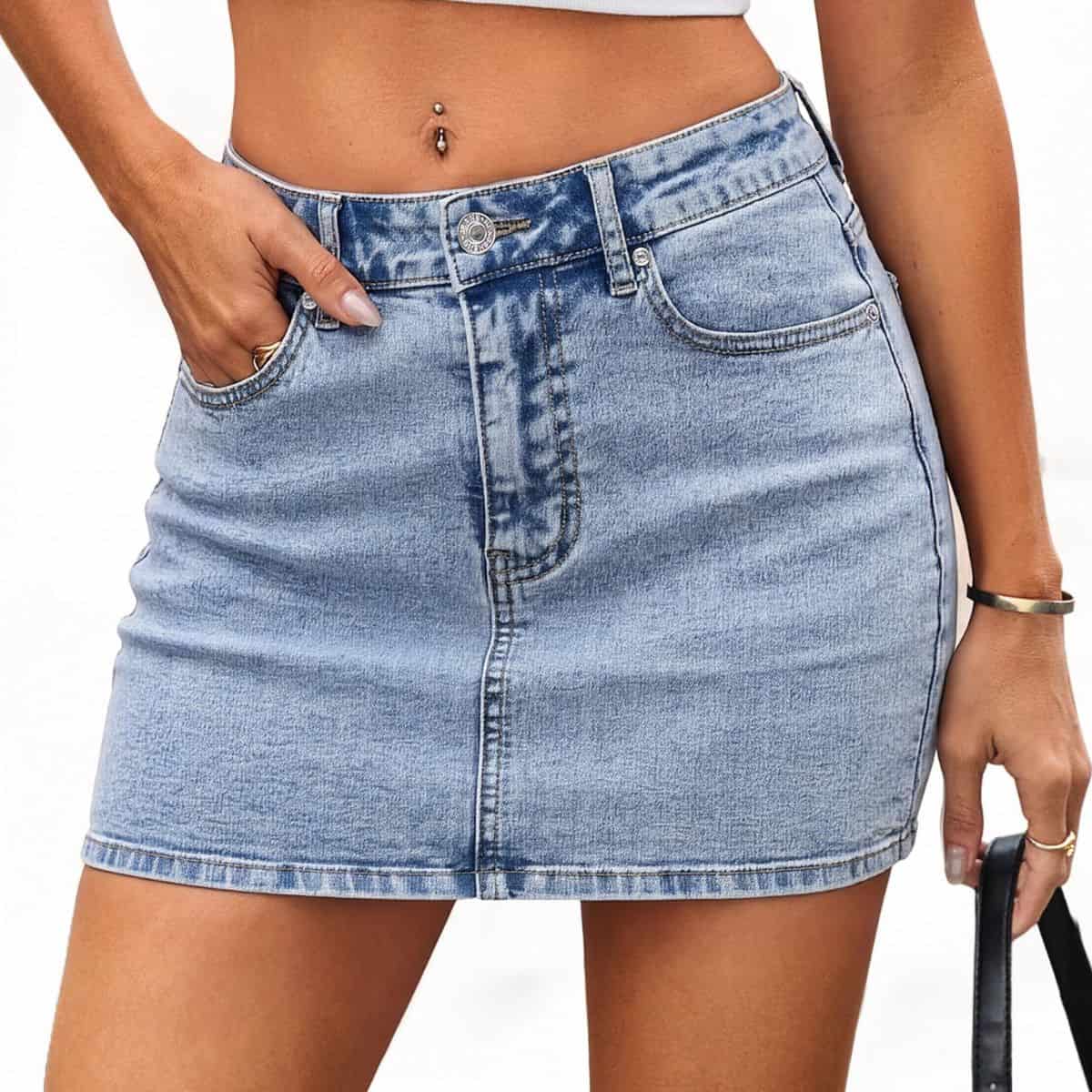 Women’s Y2K Low Rise Denim Mini Skirt