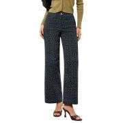 Women’s High Rise Wide Leg Stretch Leopard Print Ankle Jeans
