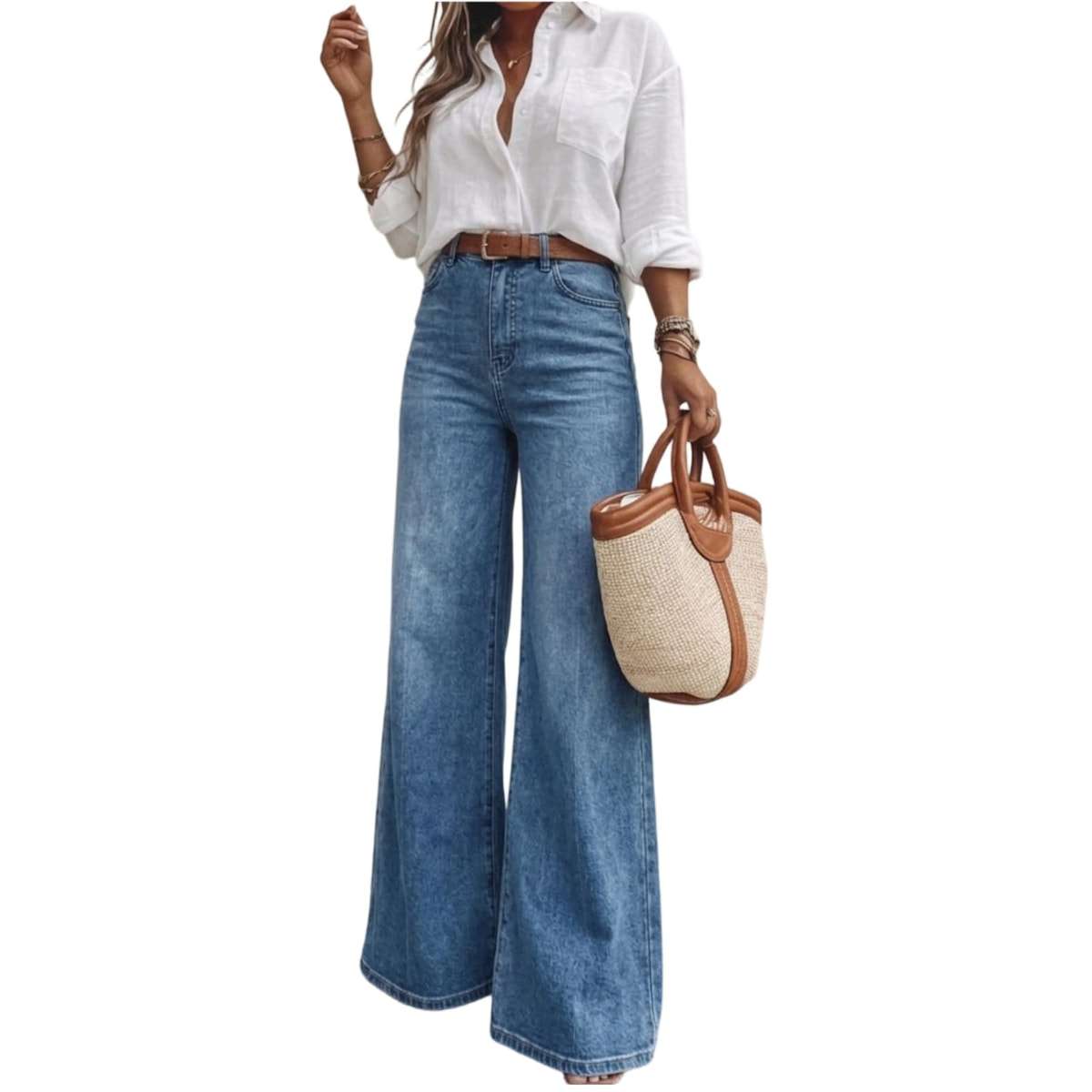 Women’s High Waist Wide Leg Denim Jeans