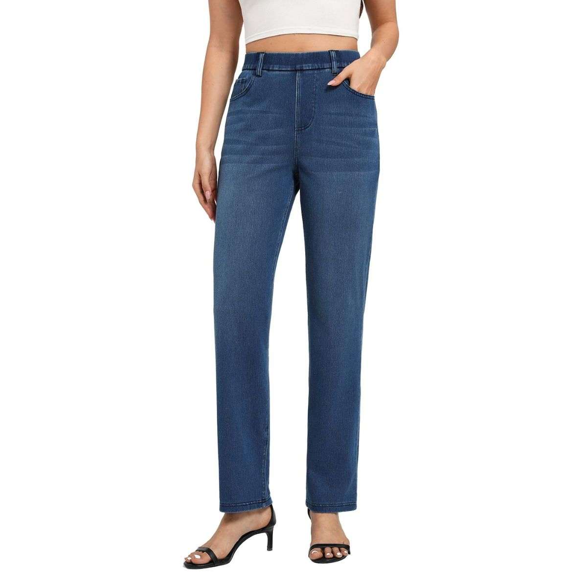 Women’s High Rise Stretch Straight Leg Jeans