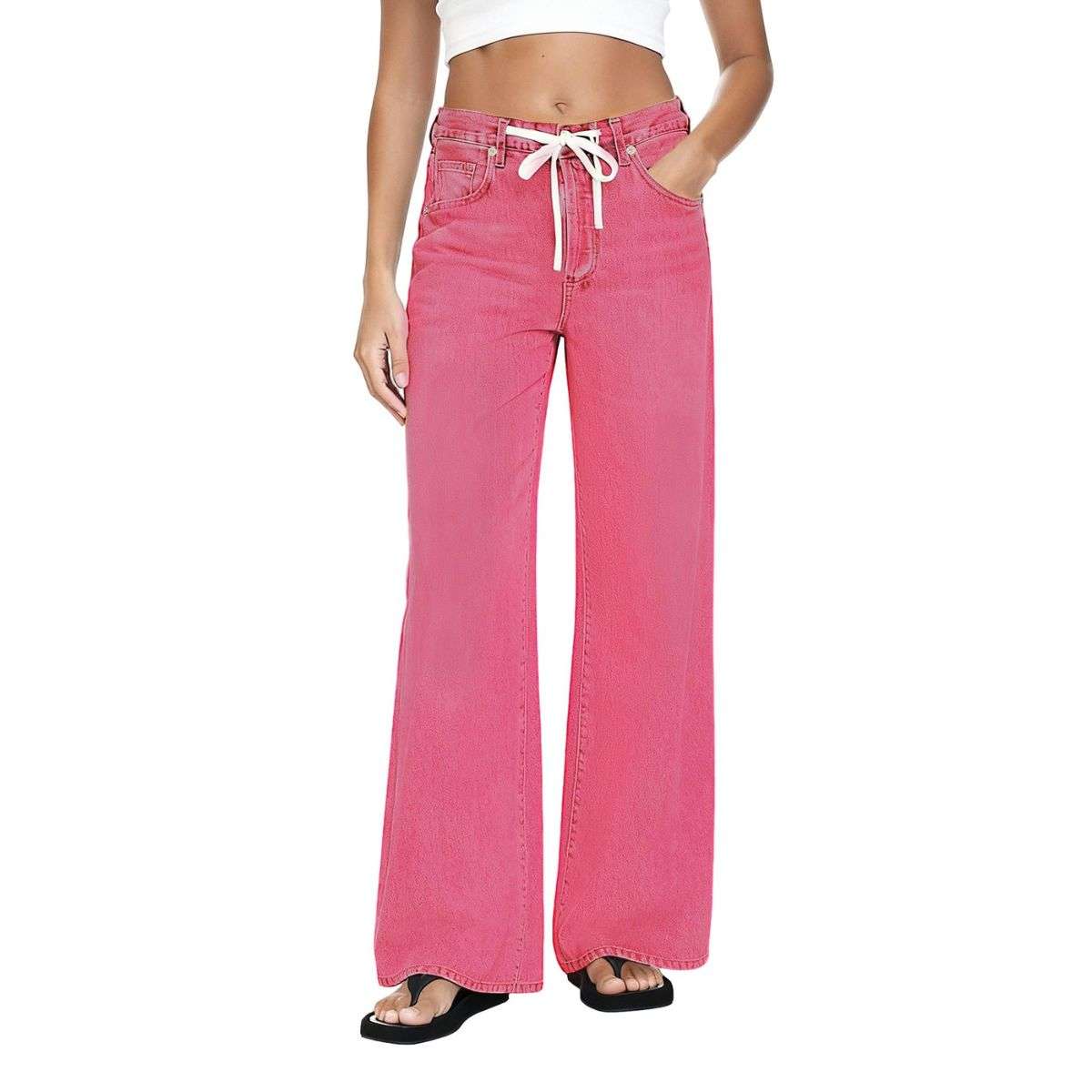 Women’s Trendy Drawstring Waist Loose Fit Jeans