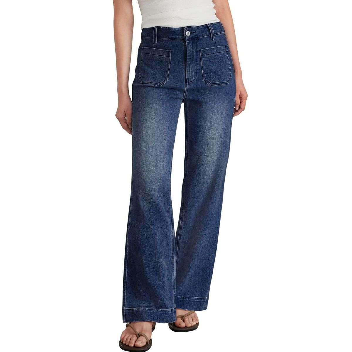 Women’s High Rise Stretch Straight Wide Leg Jeans