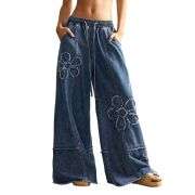 Women’s Y2K Boho Loose Wide Leg Jeans