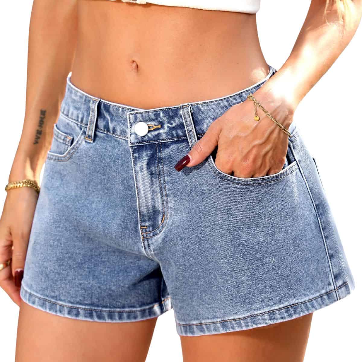 Women’s High Stretch Loose Fit Denim Shorts