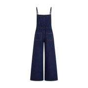 Women’s Bow Detail Adjustable Strap Denim Bib Overalls