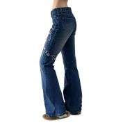 Women’s Mid Rise Embroidered Vintage Flare Jeans