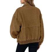 Women’s Zip Up Long Sleeve Loose Fit Denim Jacket