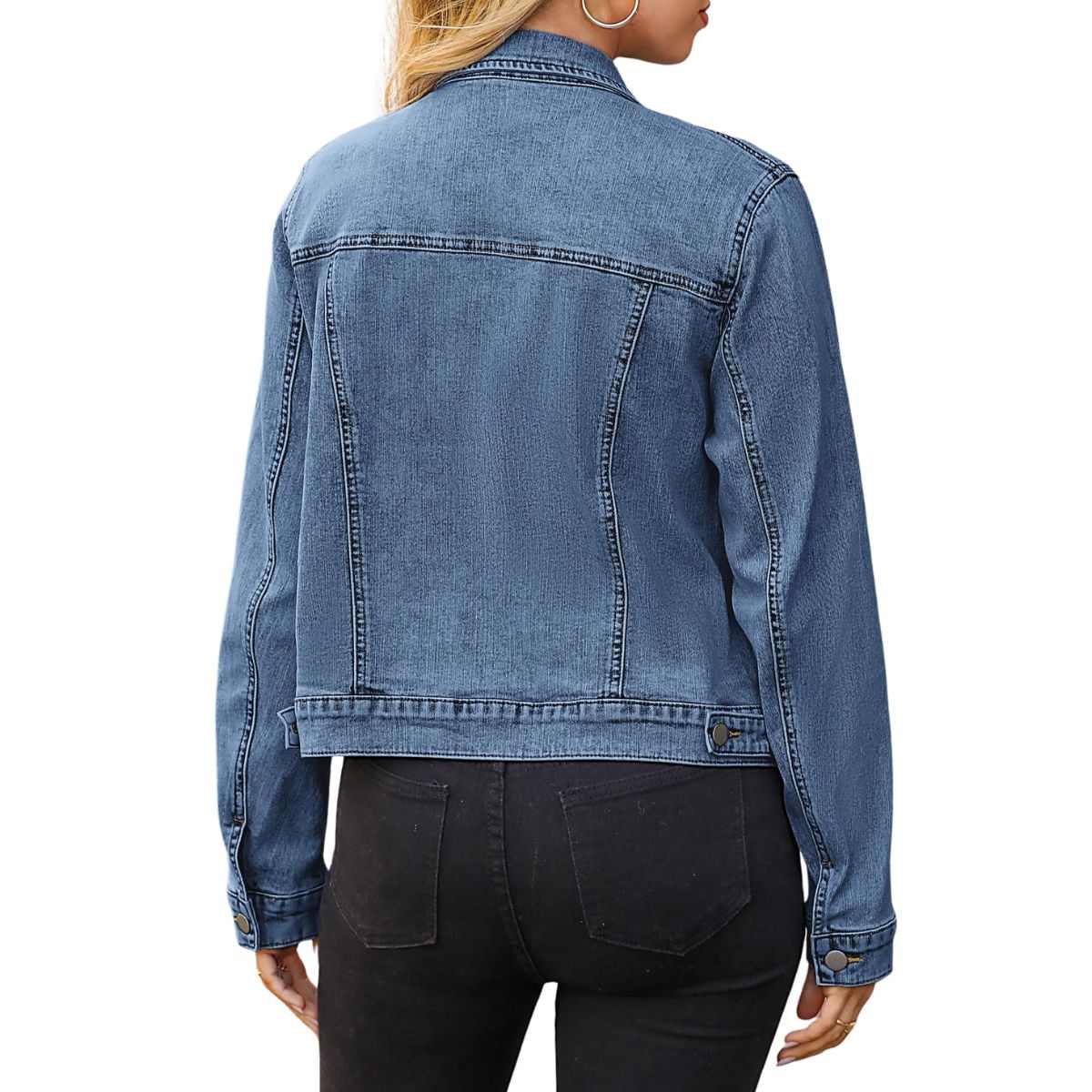 Women’s Slim Fit Button Front Western Denim Jacket