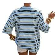 Women’s Y2K Striped Print Loose Short Sleeve T-Shirt