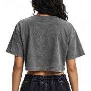 Women’s Loose Fit Acid Wash Cropped Short Sleeve T-Shirt