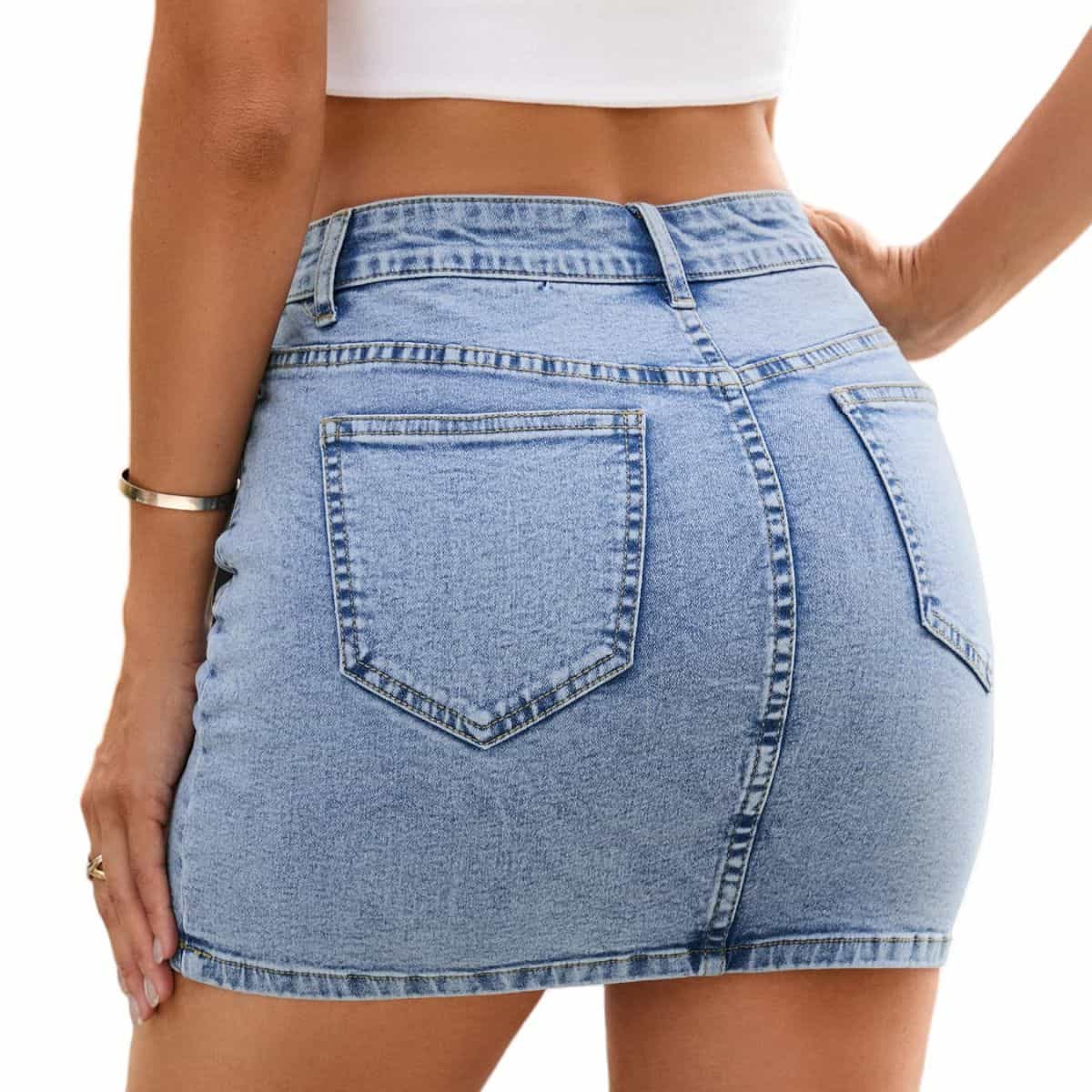 Women’s Y2K Low Rise Denim Mini Skirt