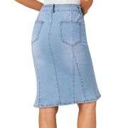 Women’s High Waisted Denim Midi Skirt