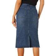 Women’s High Waisted Midi Denim Skirt