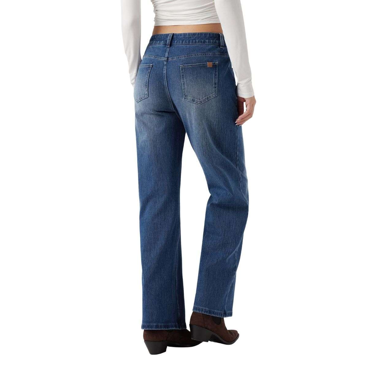 Women’s Asymmetrical Low Rise Straight Leg Jeans