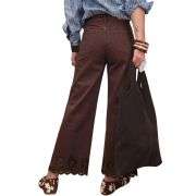 Women’s Embroidered Stretch Wide Leg Jeans