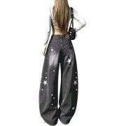 Women’s Cute Y2K Star Low Rise Barrel Leg Loose Jeans