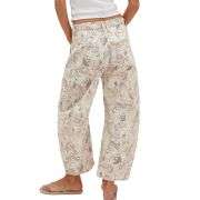 Women’s Mid Rise Printed Loose Barrel Leg Jeans