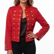 Women’s Vintage Stand Collar Double Breasted Denim Jacket