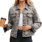 Women’s Slim Fit Button Front Western Denim Jacket