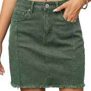 Women’s High Waisted Seam Stitched Denim Skirt