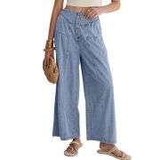 Women’s High Waisted Loose Barrel Leg Ankle Jeans