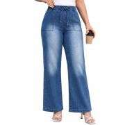 Plus Size Women’s High Waisted Straight Wide Leg Jeans