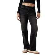 Women’s Asymmetrical Low Rise Straight Leg Jeans