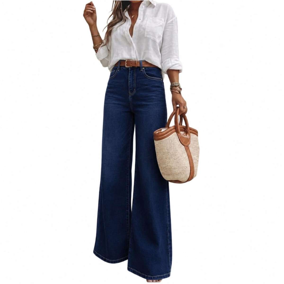 Women’s High Waist Wide Leg Denim Jeans